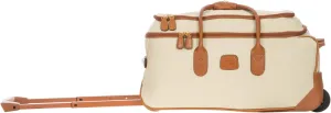 Bric's FIRENZE 21-Inch Rolling Duffle Bag with Wheels - Luxury Luggage and Suitcases with Wheels for Travel - Cream