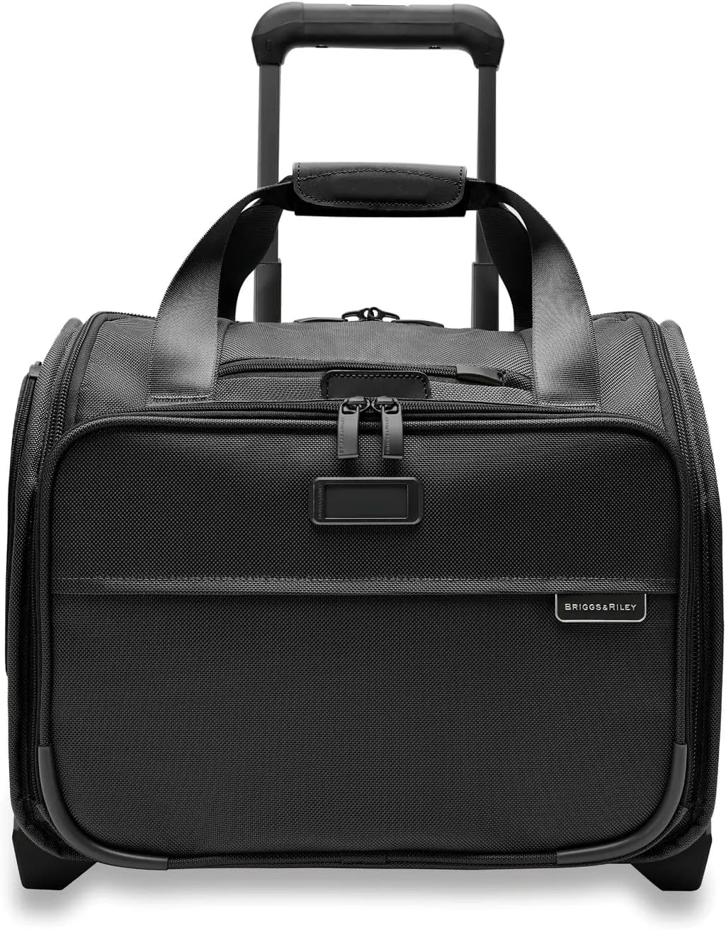 Briggs & Riley 2-Wheel Cabin Bag - Carry On Luggage for Travel, Suitcases with Wheels, Softside Rolling Bag for Men & Women, Interlocking Handle, Self-Repairing Zipper - Baseline Collection, Black