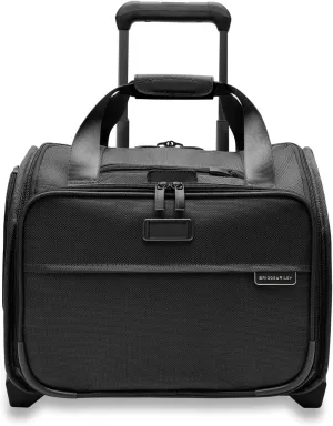 Briggs & Riley 2-Wheel Cabin Bag - Carry On Luggage for Travel, Suitcases with Wheels, Softside Rolling Bag for Men & Women, Interlocking Handle, Self-Repairing Zipper - Baseline Collection, Black