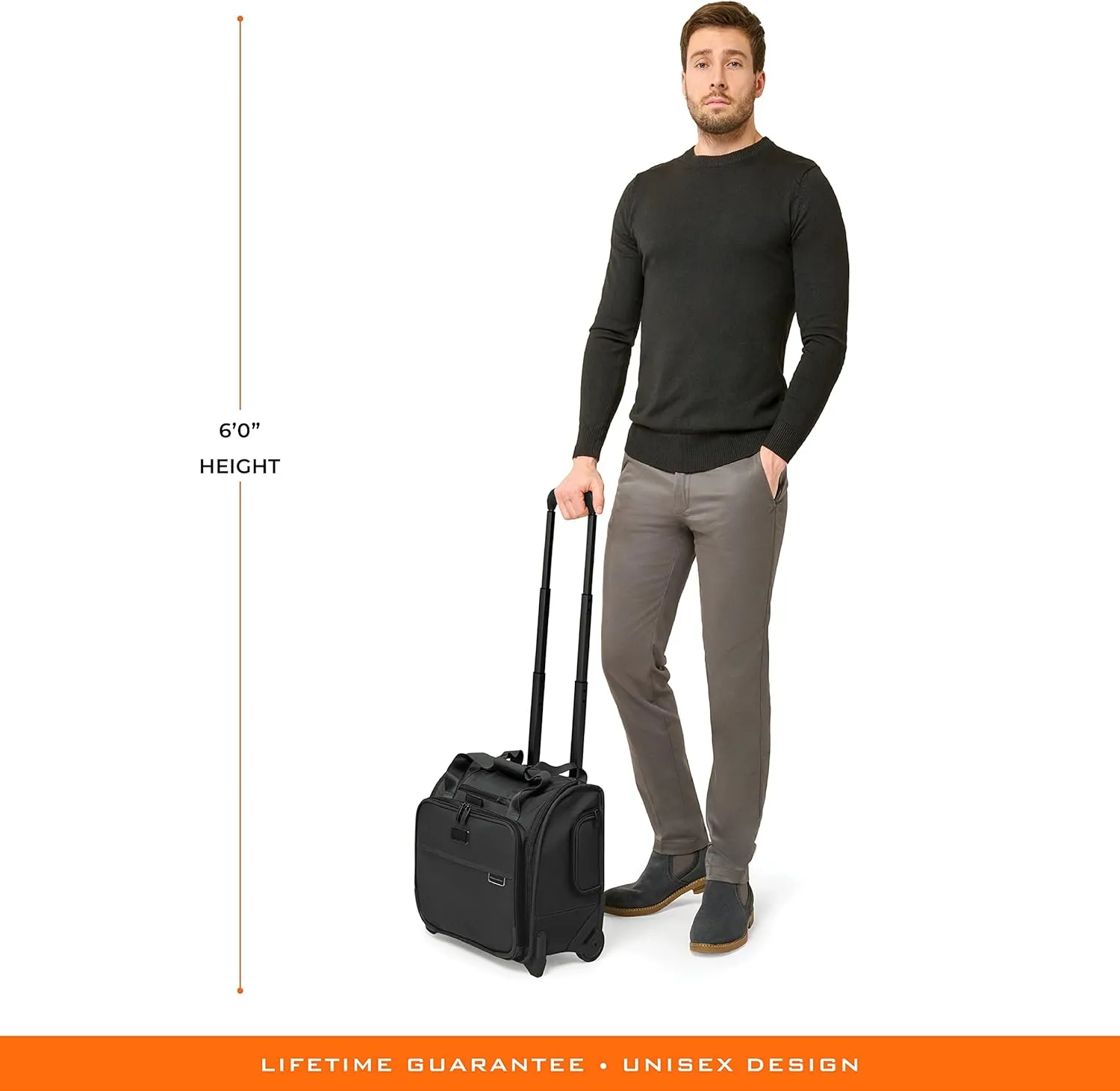 Briggs & Riley 2-Wheel Cabin Bag - Carry On Luggage for Travel, Suitcases with Wheels, Softside Rolling Bag for Men & Women, Interlocking Handle, Self-Repairing Zipper - Baseline Collection, Black