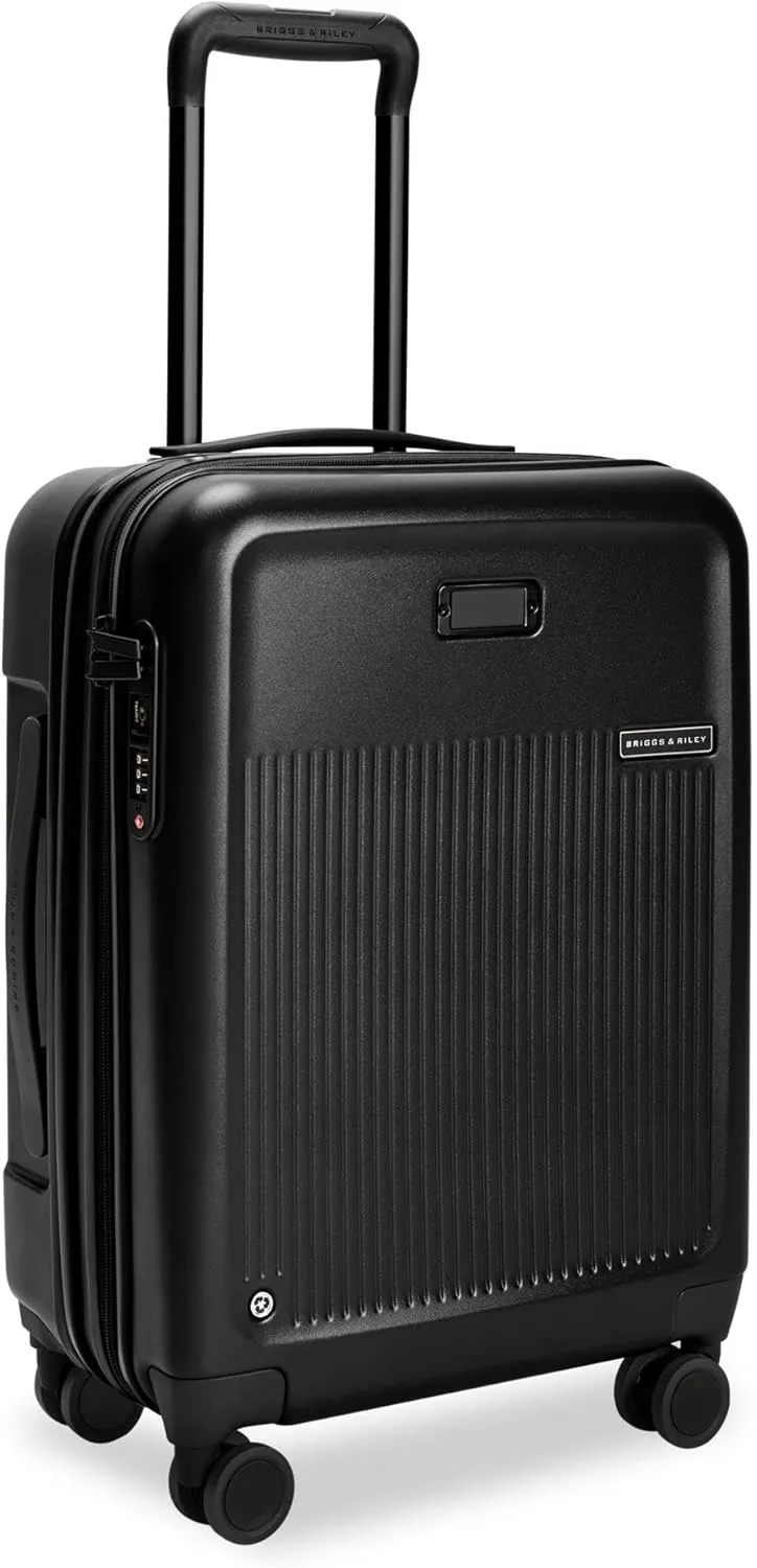 Briggs & Riley 21" Global Carry On Expandable Spinner - Luggage for Travel, Suitcases with Wheels, Hardside Rolling Bag for Men & Women, Self-Repairing Zipper - Sympatico Collection, Black