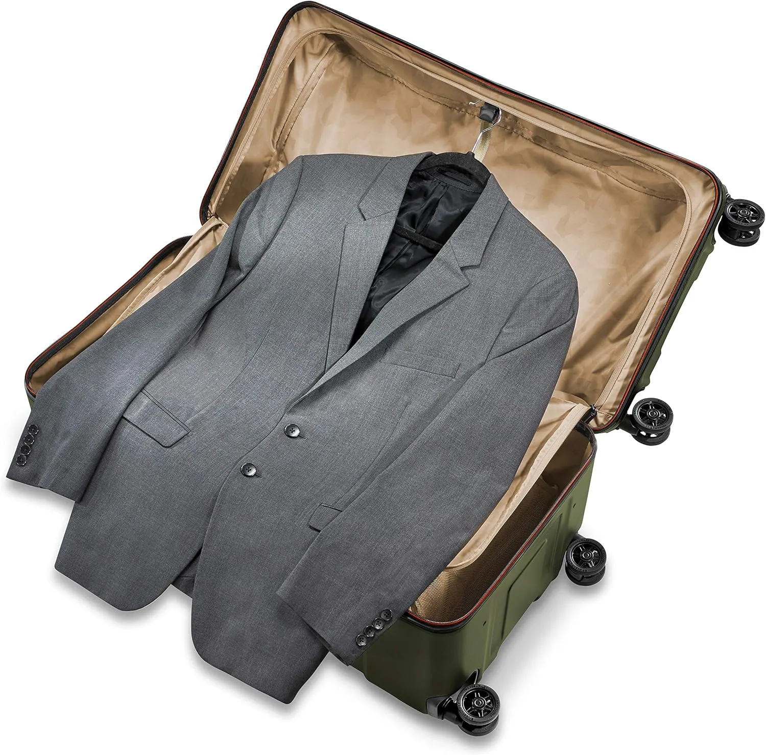 Briggs & Riley 32" Extra Large Trunk Spinner - Checked Luggage for Travel, Suitcases with Wheels, Hardside Rolling Bag for Men & Women, Self-Repairing Zipper - Torq Collection, Hunter Green