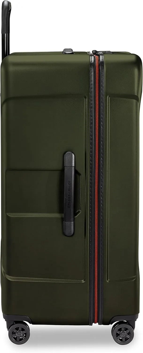 Briggs & Riley 32" Extra Large Trunk Spinner - Checked Luggage for Travel, Suitcases with Wheels, Hardside Rolling Bag for Men & Women, Self-Repairing Zipper - Torq Collection, Hunter Green