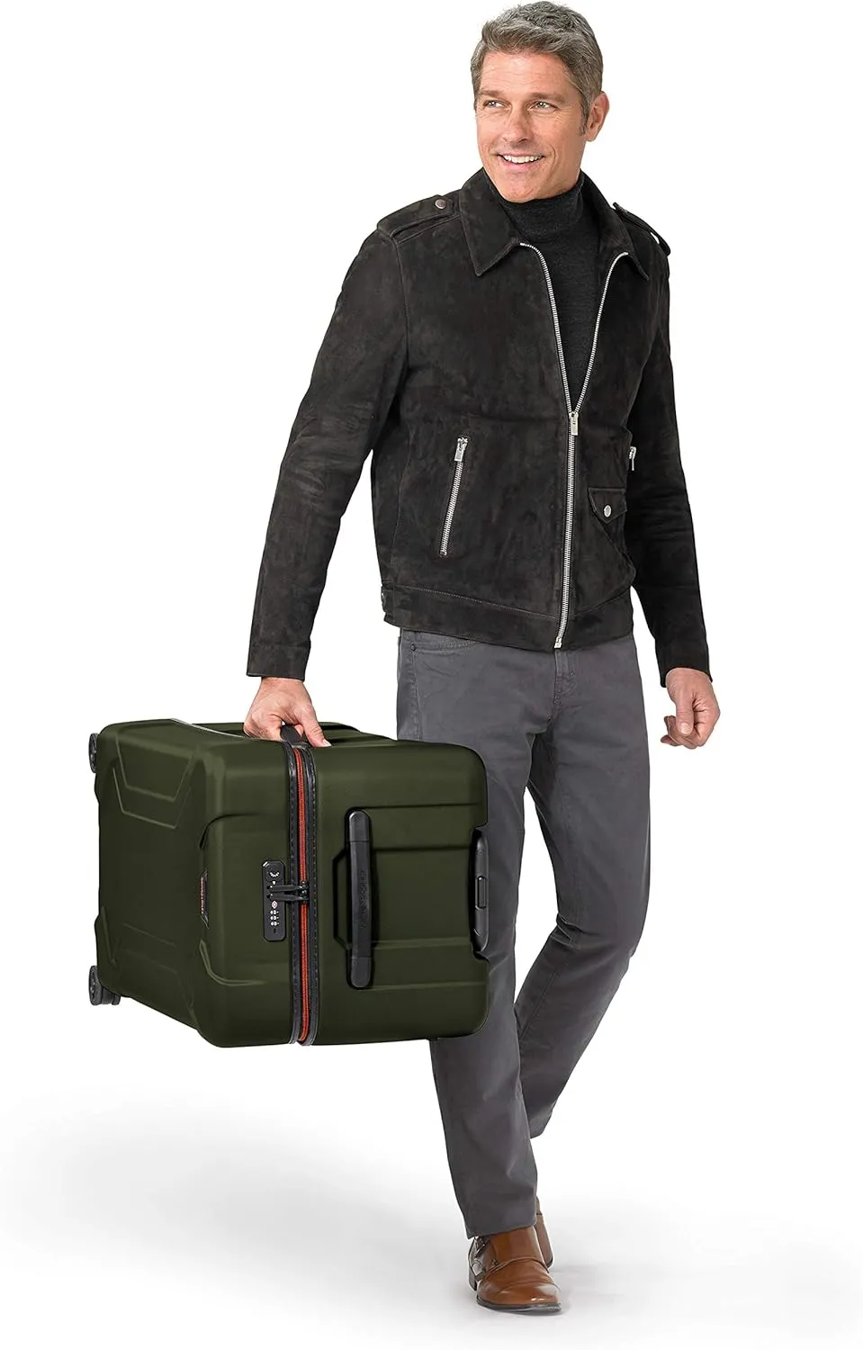 Briggs & Riley 32" Extra Large Trunk Spinner - Checked Luggage for Travel, Suitcases with Wheels, Hardside Rolling Bag for Men & Women, Self-Repairing Zipper - Torq Collection, Hunter Green