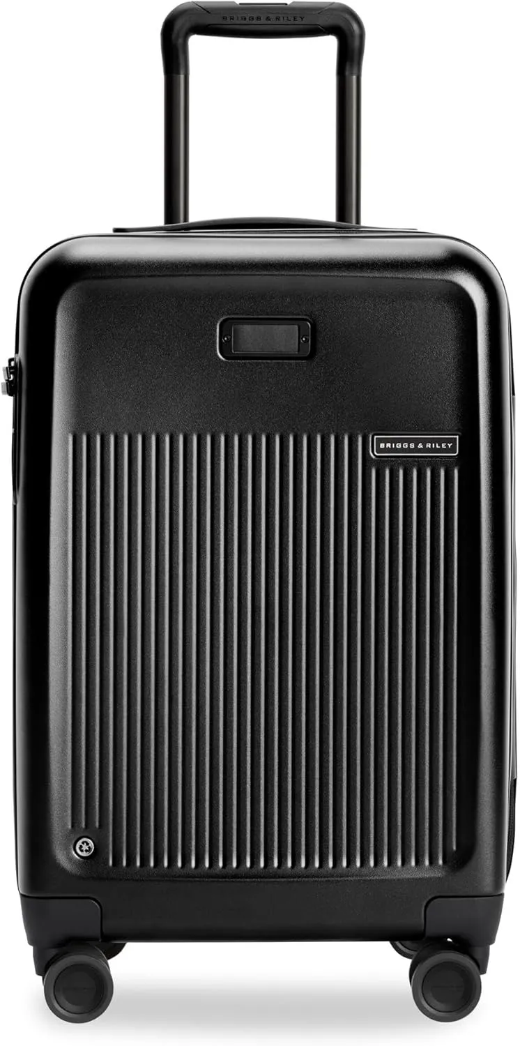 Briggs & Riley Essential 22" Carry On Expandable Spinner - Luggage for Travel, Suitcases with Wheels, Hardside Rolling Bag for Men & Women, Self-Repairing Zipper - Sympatico Collection, Black