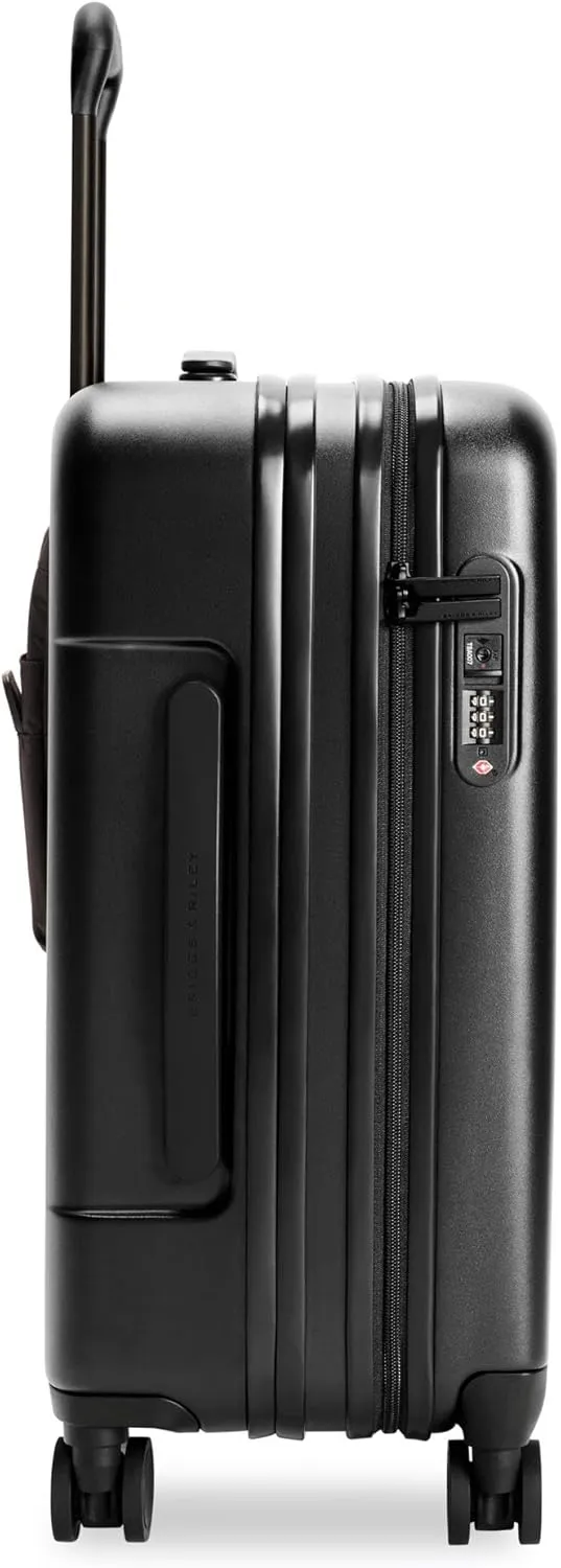 Briggs & Riley Essential 22" Carry On Expandable Spinner - Luggage for Travel, Suitcases with Wheels, Hardside Rolling Bag for Men & Women, Self-Repairing Zipper - Sympatico Collection, Black