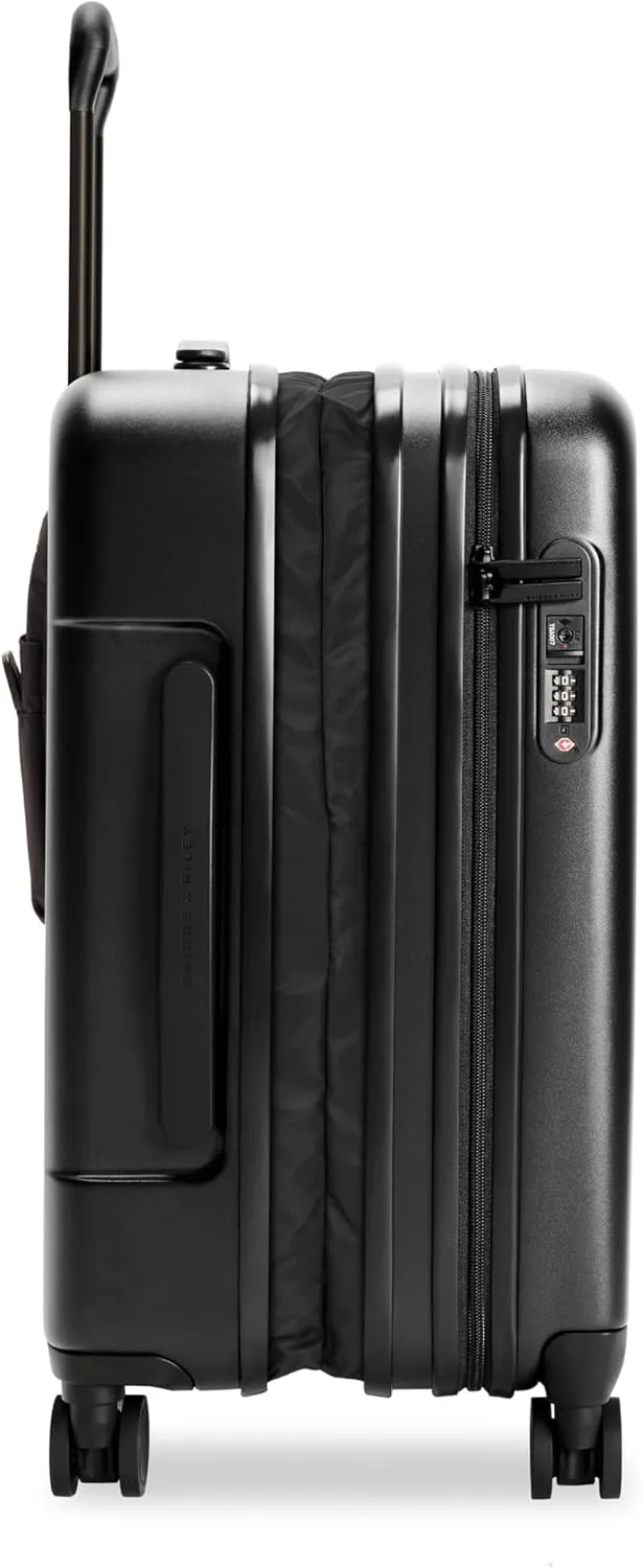 Briggs & Riley Essential 22" Carry On Expandable Spinner - Luggage for Travel, Suitcases with Wheels, Hardside Rolling Bag for Men & Women, Self-Repairing Zipper - Sympatico Collection, Black