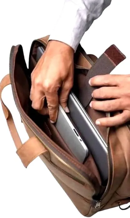 Brown Artisan Leather Briefcase