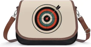 Bullseyes Target Bulls Eyes Messenger Bag for Women PU Leather Crossbody Bags Shoulder Handbags Purse