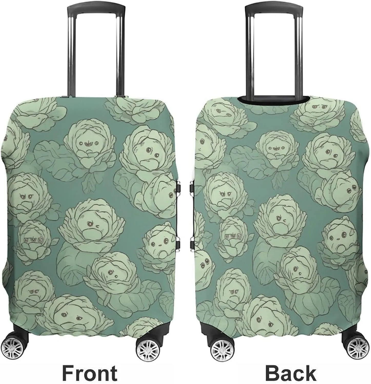 Cabbage Pattern Suitcase Cover Washable Luggage Cover Dust-proof Luggage Protector Cover Anti-Scratch Travel Suitcase Protector Fits 18-32 Inch Luggage S