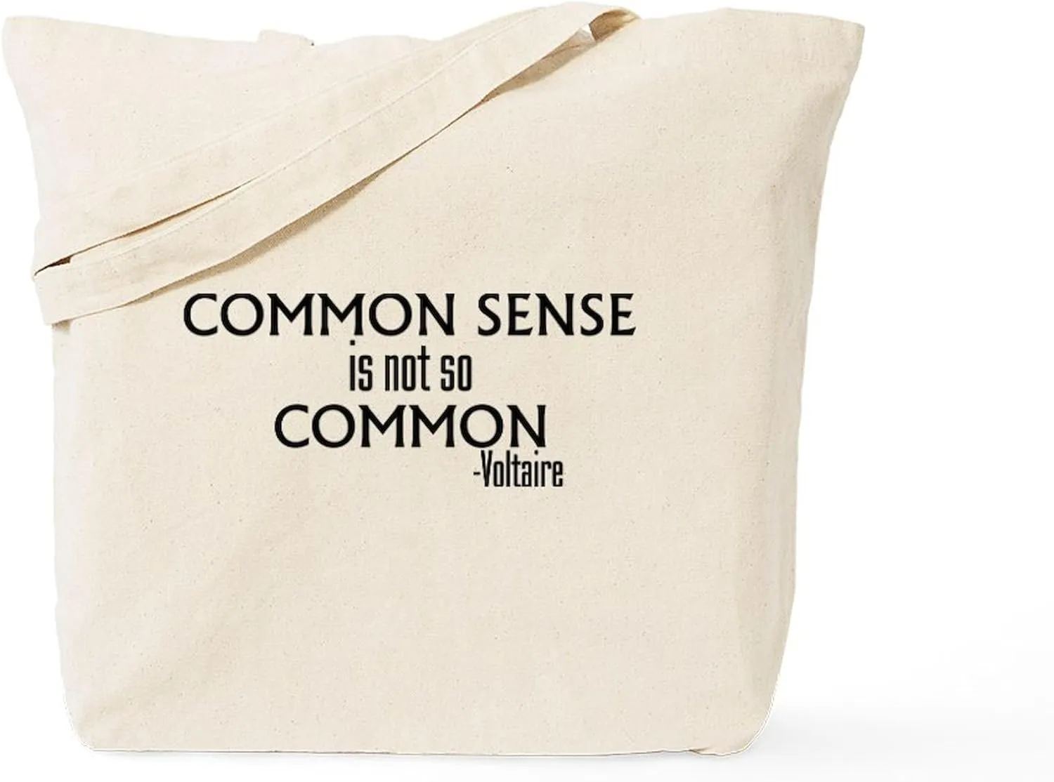 CafePress Common Sense Not So Common Tote Bag Reusable Natural Beige Canvas Shopping Bag