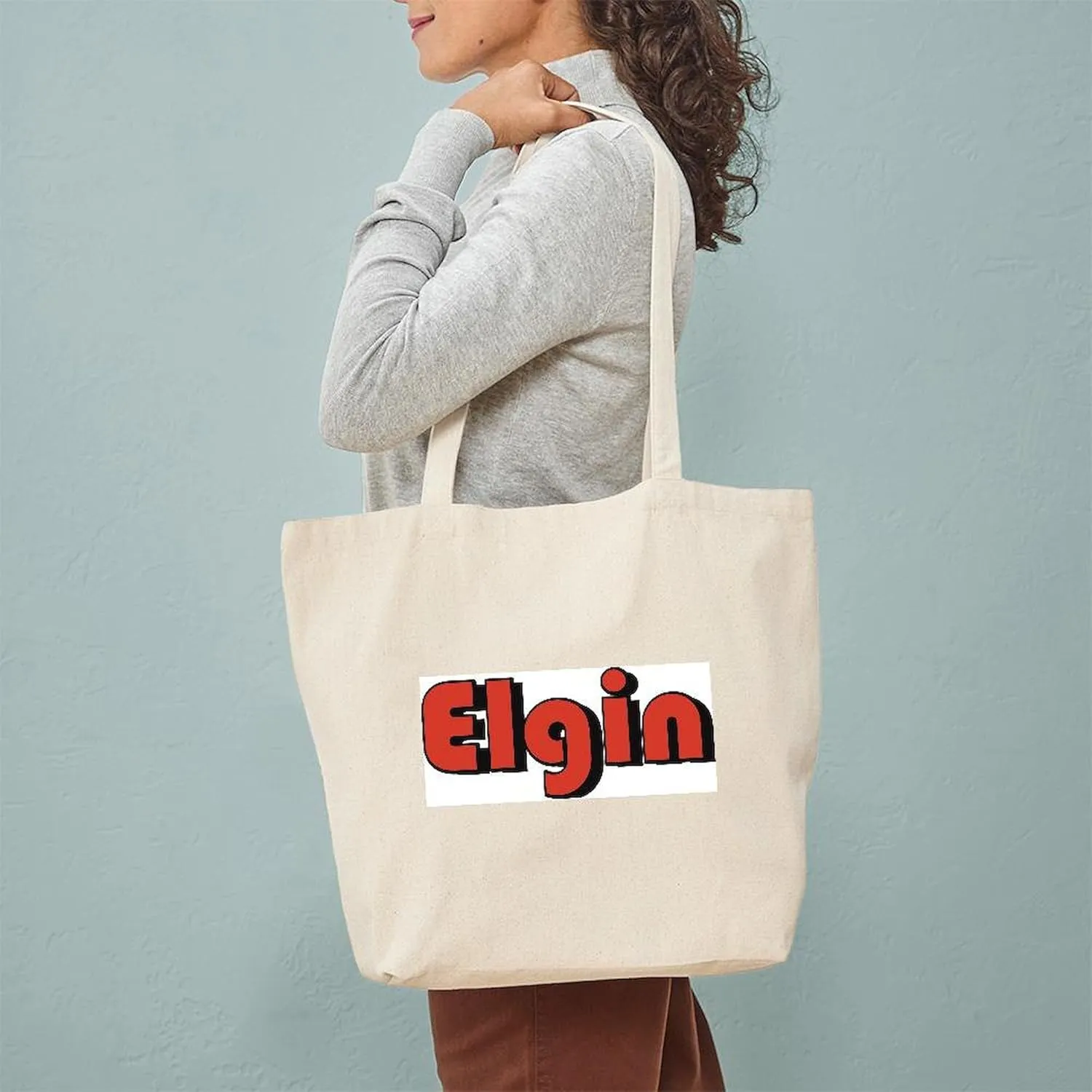 CafePress Elgin, Illinois Tote Bag Natural Canvas Tote Bag, Reusable Shopping Bag