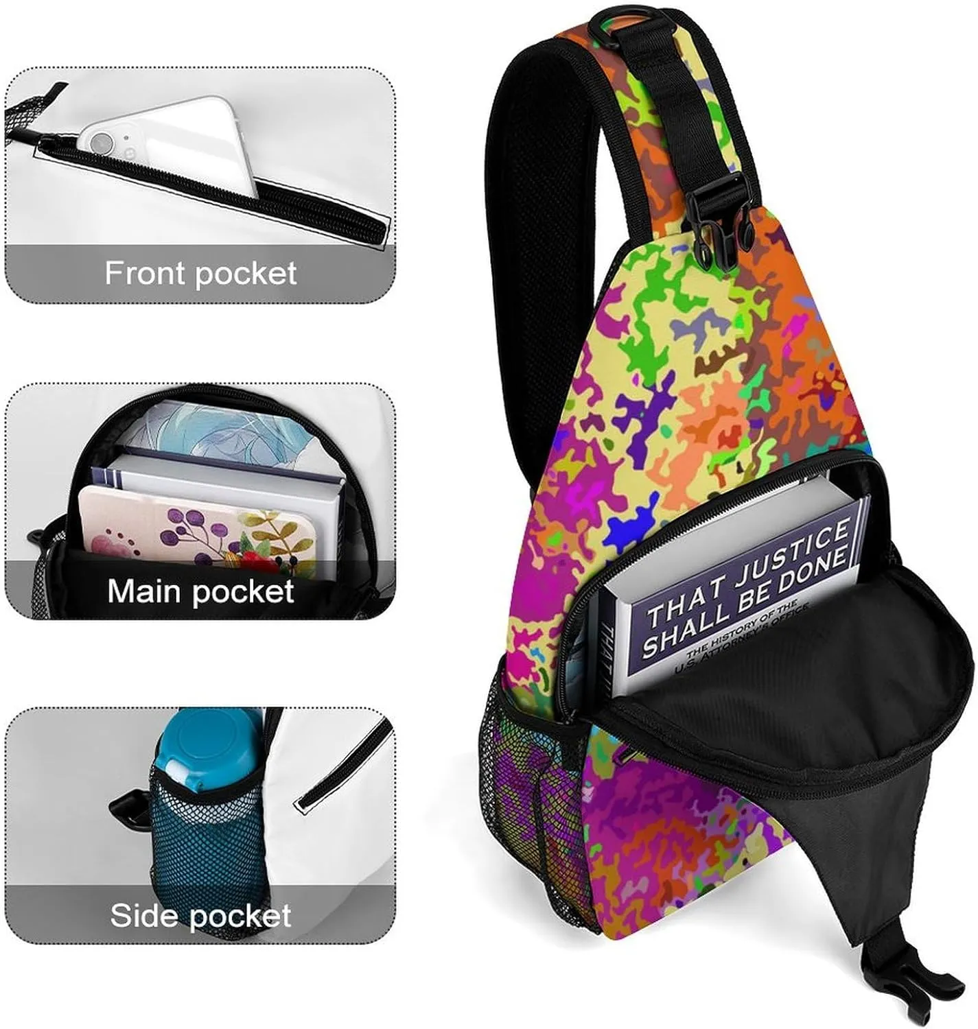 Camouflage Grey Versatile And Convenient Multipurpose Crossbody Bag - Perfect for Travel And Hiking