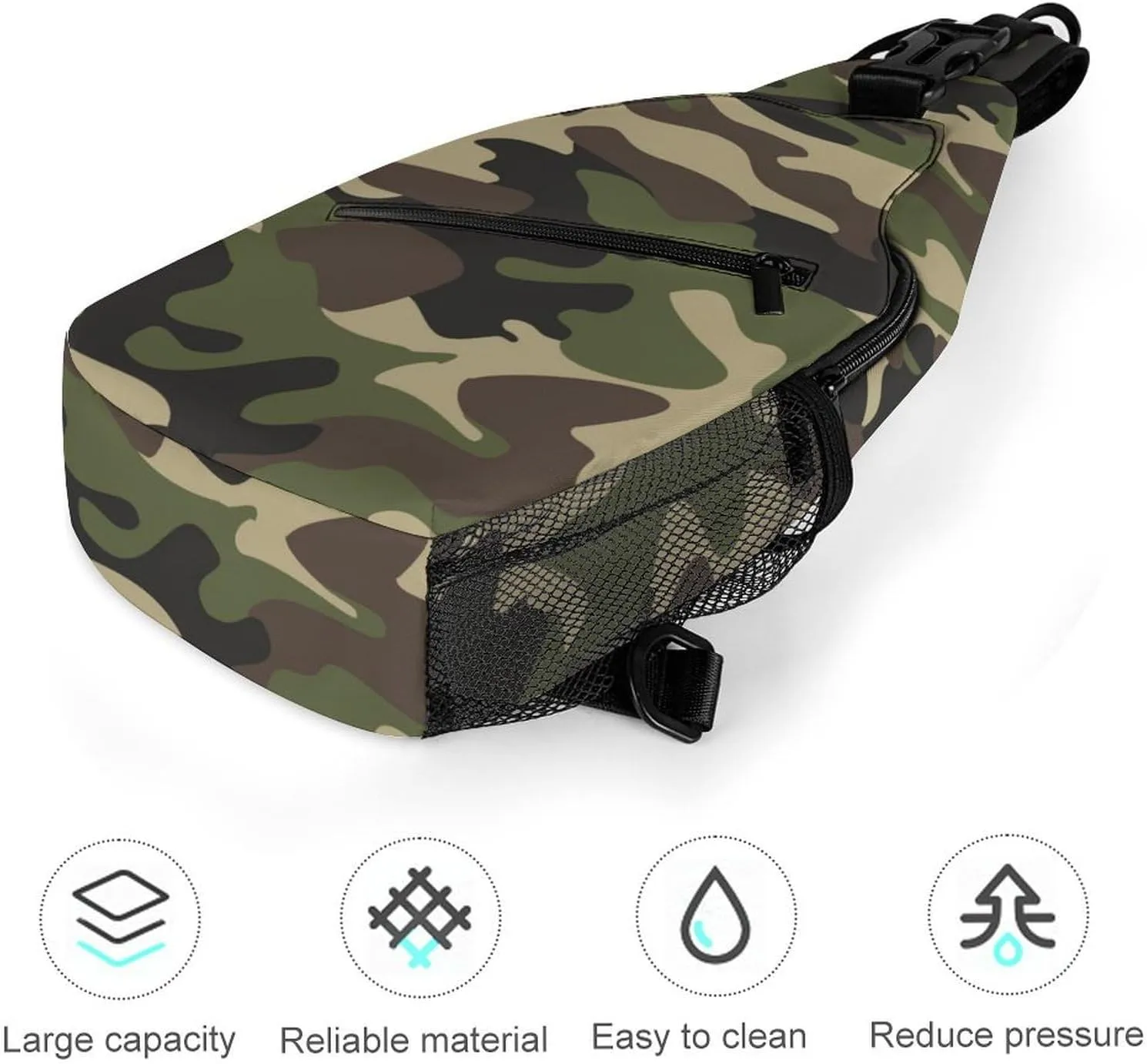 Camouflage Grey Versatile And Convenient Multipurpose Crossbody Bag - Perfect for Travel And Hiking