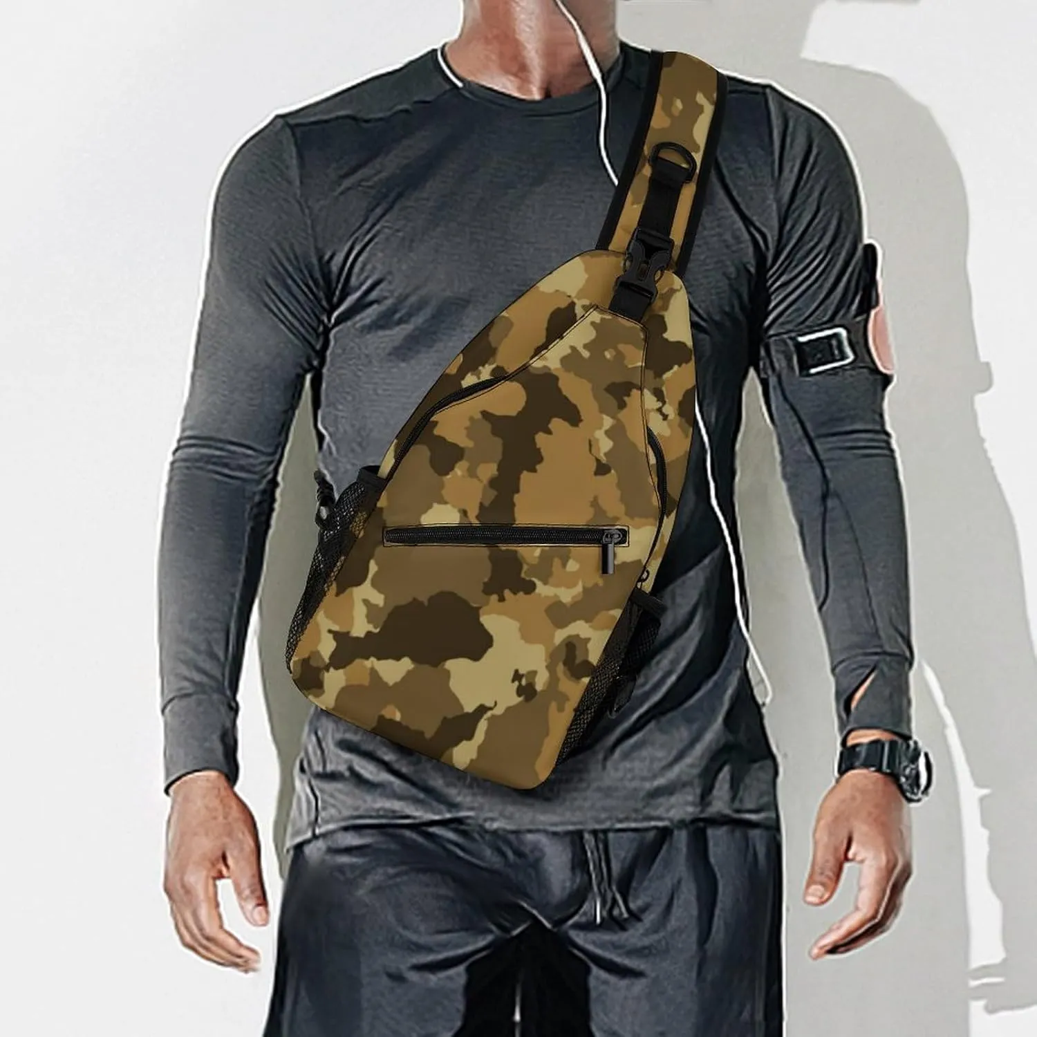 Camouflage Grey Versatile And Convenient Multipurpose Crossbody Bag - Perfect for Travel And Hiking
