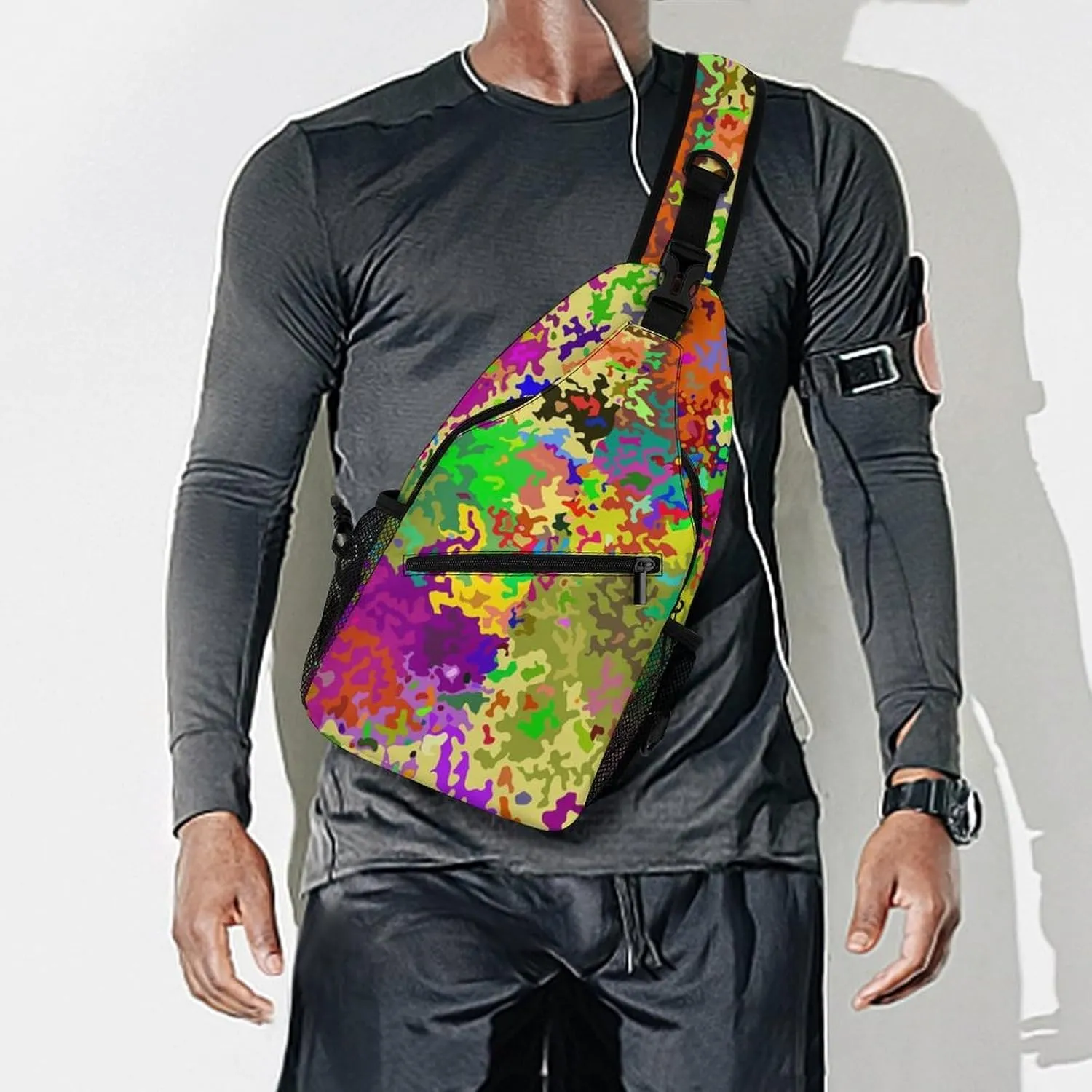 Camouflage Grey Versatile And Convenient Multipurpose Crossbody Bag - Perfect for Travel And Hiking