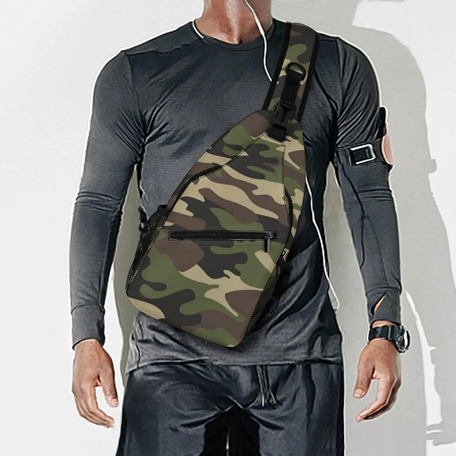 Camouflage Grey Versatile And Convenient Multipurpose Crossbody Bag - Perfect for Travel And Hiking