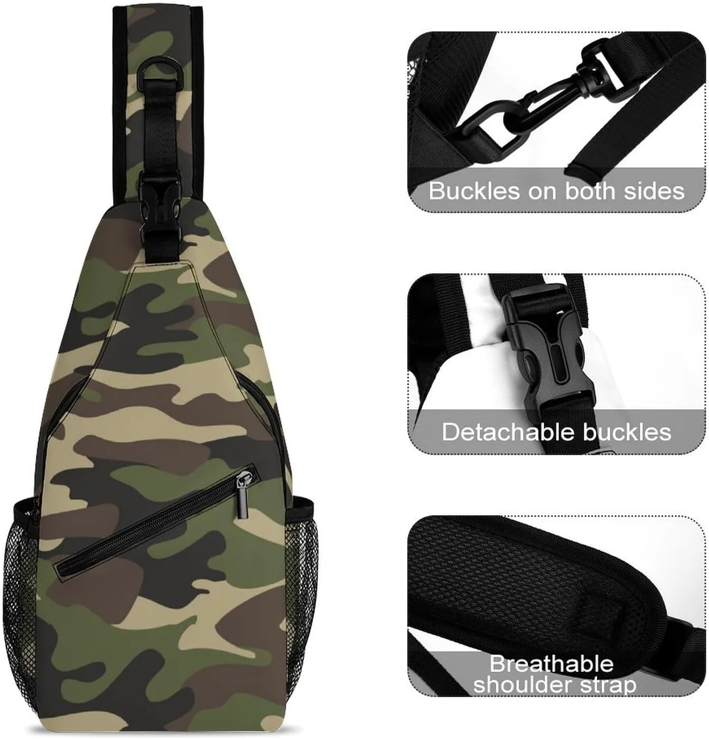Camouflage Grey Versatile And Convenient Multipurpose Crossbody Bag - Perfect for Travel And Hiking