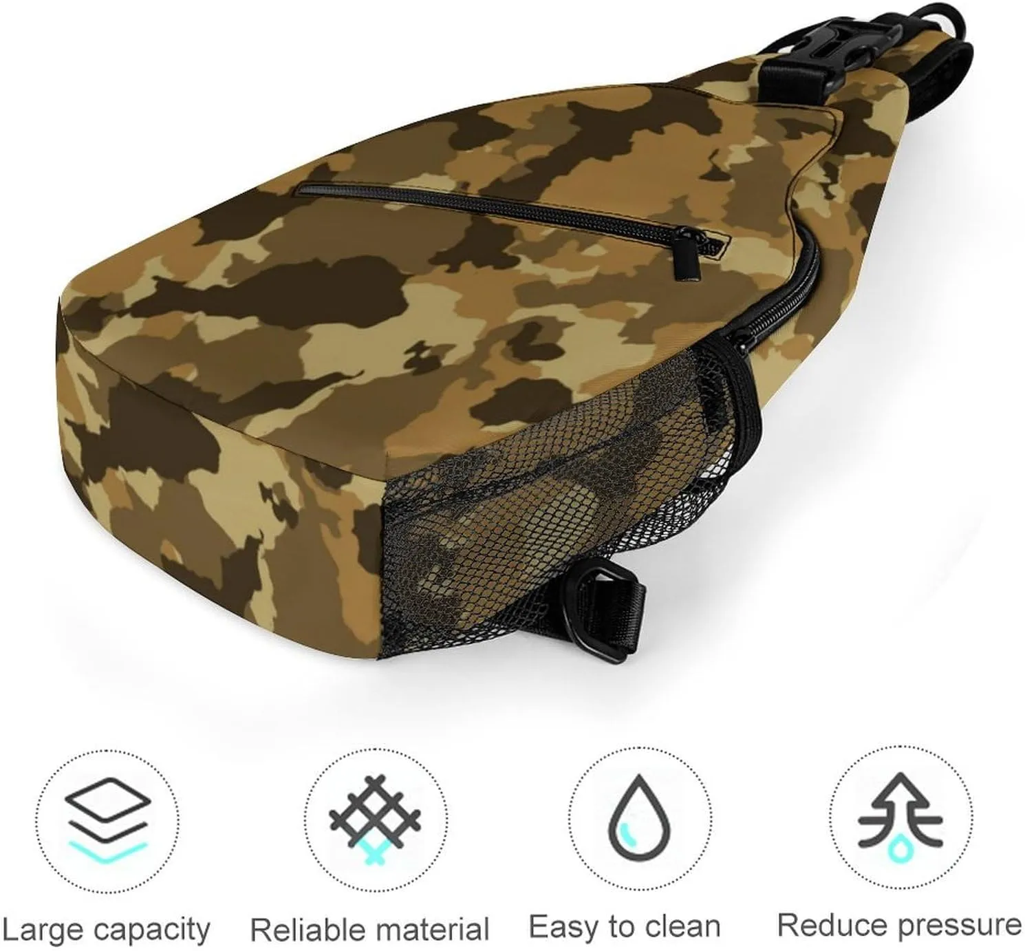 Camouflage Grey Versatile And Convenient Multipurpose Crossbody Bag - Perfect for Travel And Hiking
