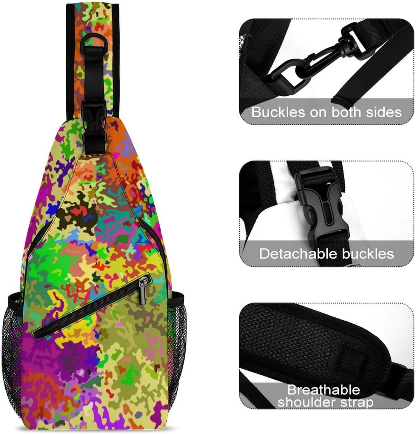 Camouflage Grey Versatile And Convenient Multipurpose Crossbody Bag - Perfect for Travel And Hiking
