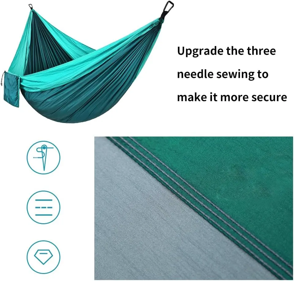 Camping Hammock, Single/Double Hammocks 210T Nylon Tree Hammock with 2 Hanging Ropes&2 Steel Buckle for Outdoor Hiking Travel Backpacking Beach Camping