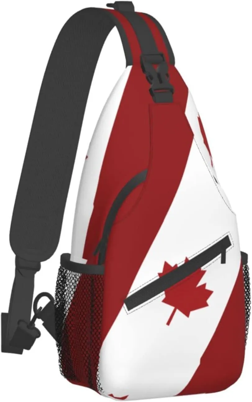 Canada Casual Daypack Bag Canada Flag Shoulder Bag Chest Bags Crossbody Bag Canadian Sling Backpack