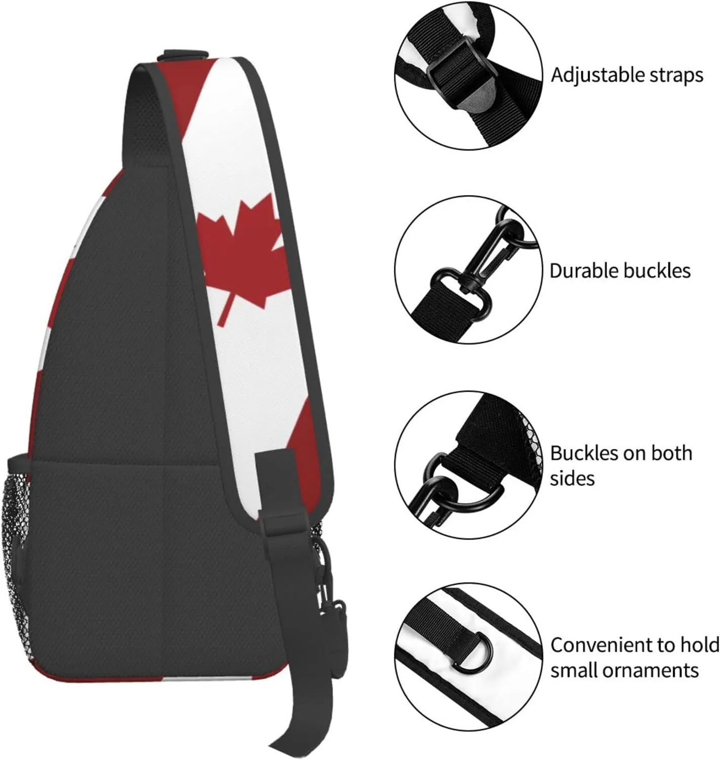 Canada Casual Daypack Bag Canada Flag Shoulder Bag Chest Bags Crossbody Bag Canadian Sling Backpack