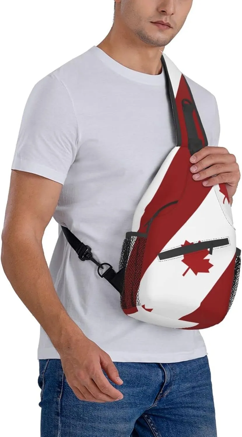 Canada Casual Daypack Bag Canada Flag Shoulder Bag Chest Bags Crossbody Bag Canadian Sling Backpack