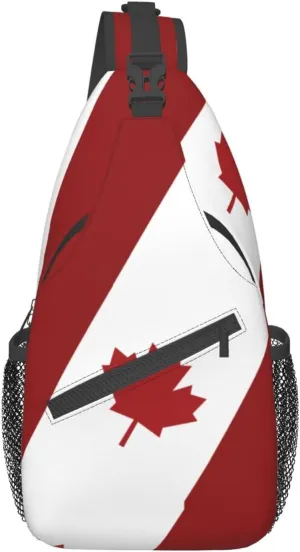 Canada Casual Daypack Bag Canada Flag Shoulder Bag Chest Bags Crossbody Bag Canadian Sling Backpack