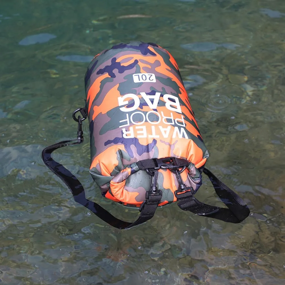 CANDeal Camouflage Waterproof Dry Bag,Lightweight Roll Top Dry Storage Backpack for Kayaking, Beach, Rafting, Boating, Hiking, Snowboarding, Swimming, Camping and Fishing
