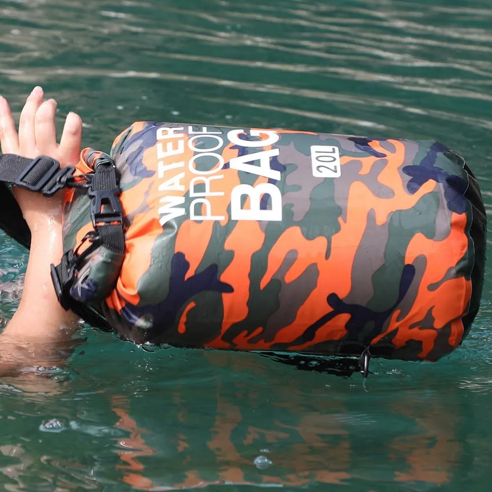 CANDeal Camouflage Waterproof Dry Bag,Lightweight Roll Top Dry Storage Backpack for Kayaking, Beach, Rafting, Boating, Hiking, Snowboarding, Swimming, Camping and Fishing