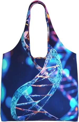 Canvas Aesthetic Tote Bag for Women Handbag Genetic Helix Reusable Grocery Bags with Handles