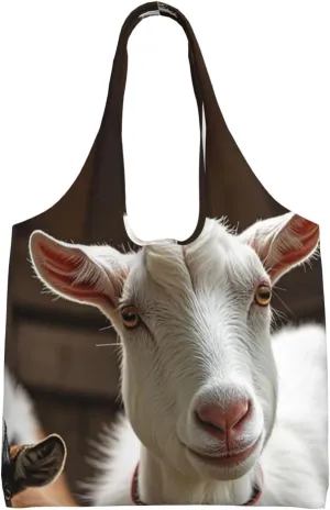 Canvas Tote Bag for Women Purse Cute Goat Handbags Totes Crossbody Shoulder Shopping Bag