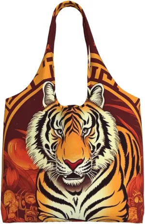 Canvas Tote Bag for Women Purse Prosperity in the Year of the Tiger Handbags Totes Crossbody Shoulder Shopping Bag