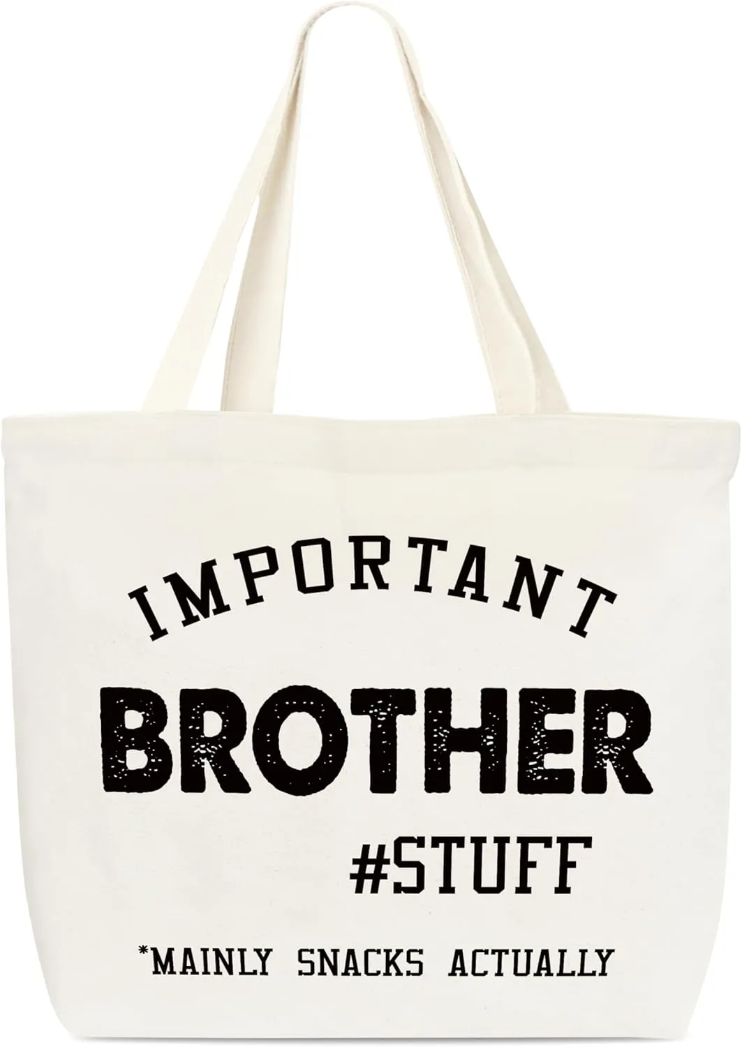 Canvas Tote Bag, Important Brother Stuff Tote Bag, Appreciation Gift, Funny Tote Bag, Library Tote, Reusable Grocery Shopping Bag, Library Shoulder Bag For Man Brother Friends C(11)