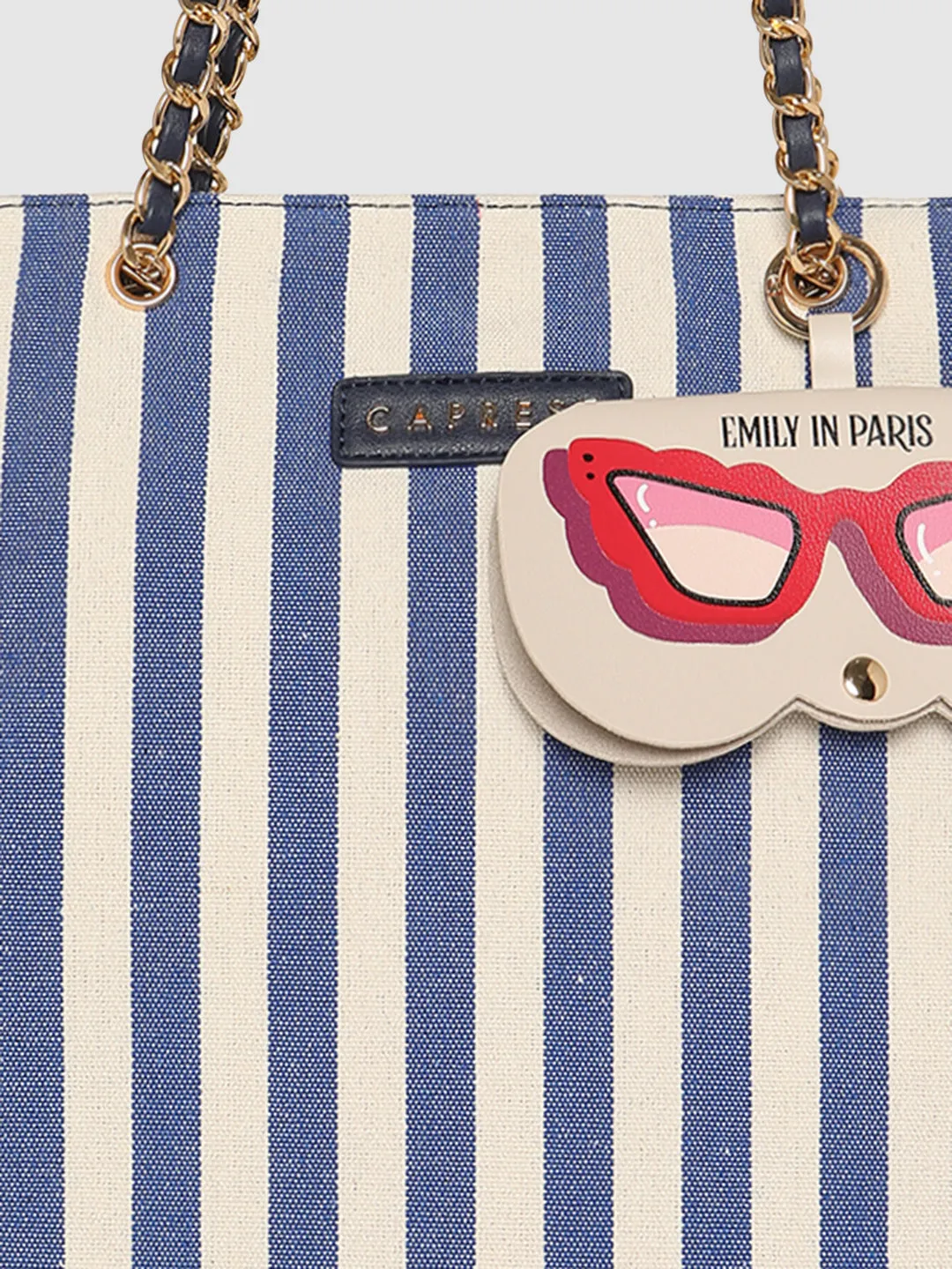 Caprese Emily In Paris Printed Medium Navy Tote Bag