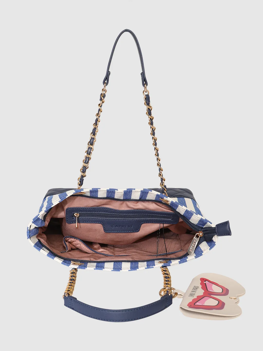 Caprese Emily In Paris Printed Medium Navy Tote Bag