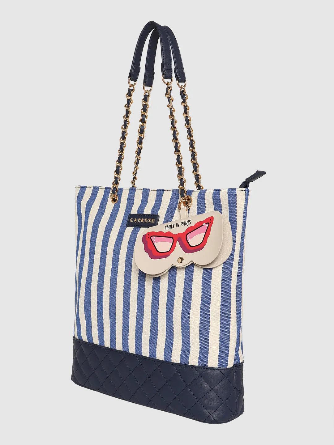 Caprese Emily In Paris Printed Medium Navy Tote Bag