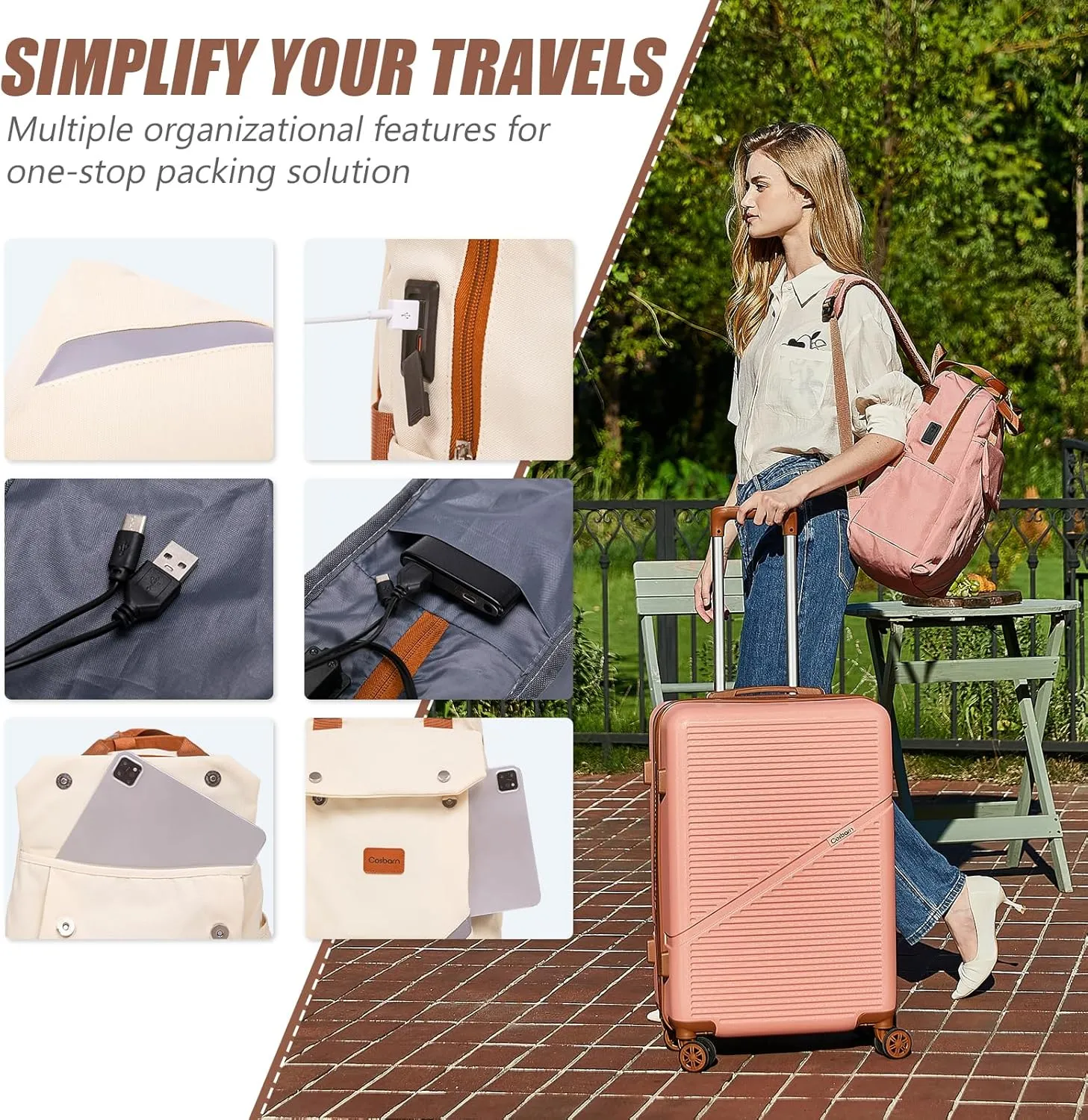 Carry On Luggage 22x14x9 Airline Approved, 20 Inch Carry on Suitcases with Wheels, ABS Lightweight Carry-on Luggage, Travel Suitcase Set with Wheels and TSA Lock