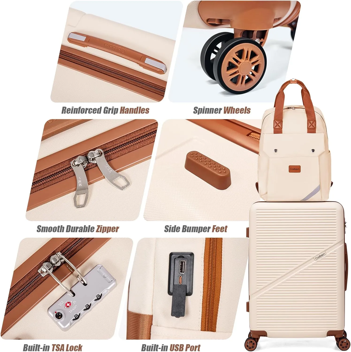 Carry On Luggage 22x14x9 Airline Approved, 20 Inch Carry on Suitcases with Wheels, ABS Lightweight Carry-on Luggage, Travel Suitcase Set with Wheels and TSA Lock
