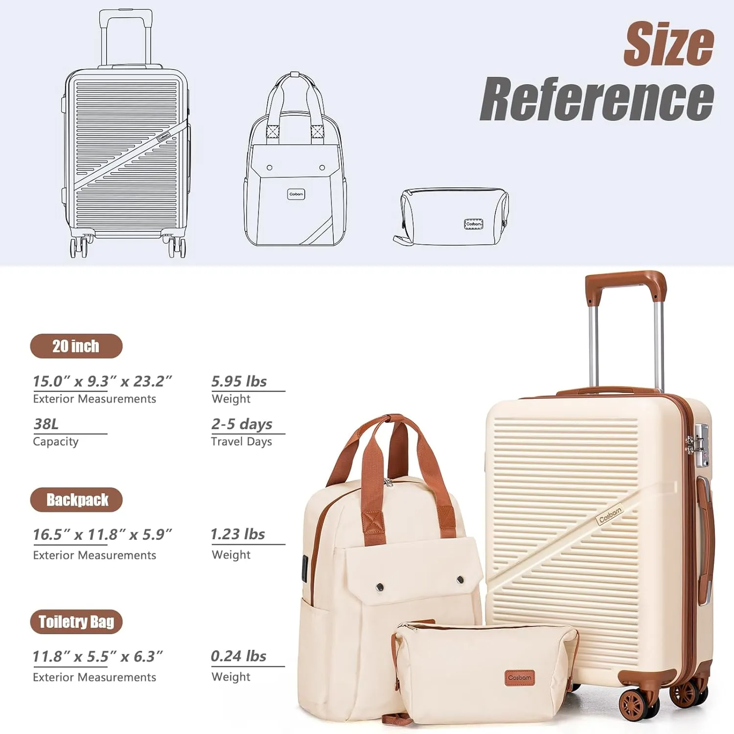 Carry On Luggage 22x14x9 Airline Approved, 20 Inch Carry on Suitcases with Wheels, ABS Lightweight Carry-on Luggage, Travel Suitcase Set with Wheels and TSA Lock
