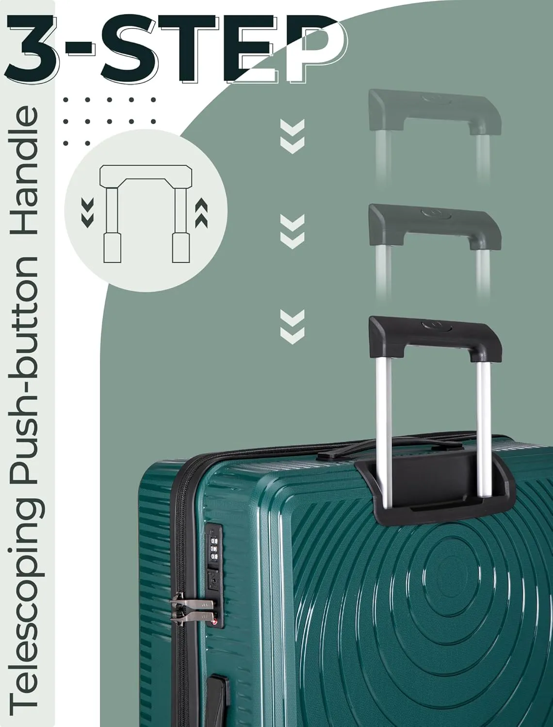 Carry On Luggage 22x14x9 Airline Approved, 20-inch Hard Shell Suitcases with Wheels, PP Lightweight Carry on Suitcase with TSA Lock