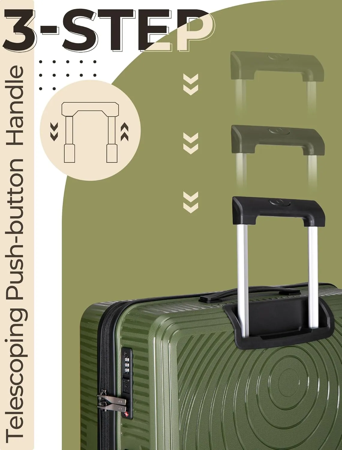 Carry On Luggage 22x14x9 Airline Approved, 20-inch Hard Shell Suitcases with Wheels, PP Lightweight Carry on Suitcase with TSA Lock