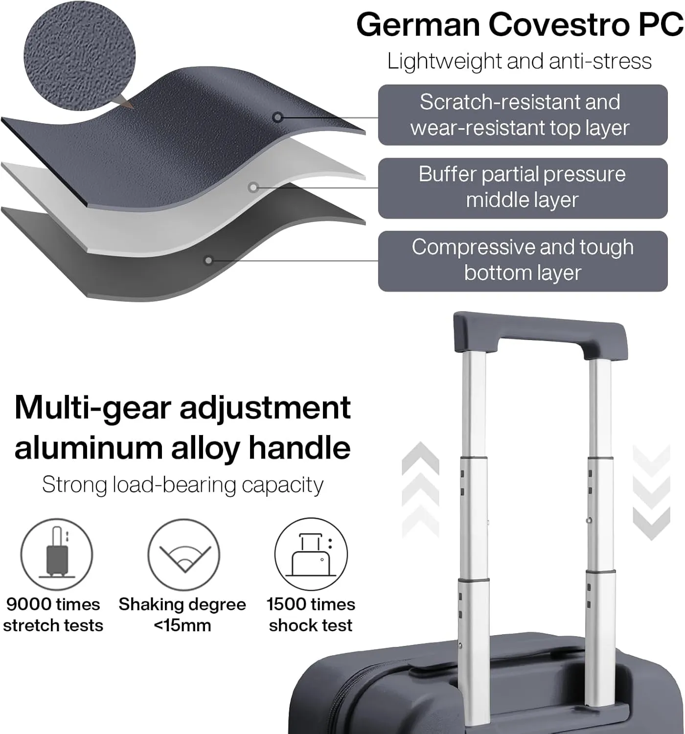 Carry on Luggage, Mixi Suitcase Spinner Wheels Luggage Hardshell Lightweight Rolling Suitcases PC with Cover & TSA Lock for Business Travel