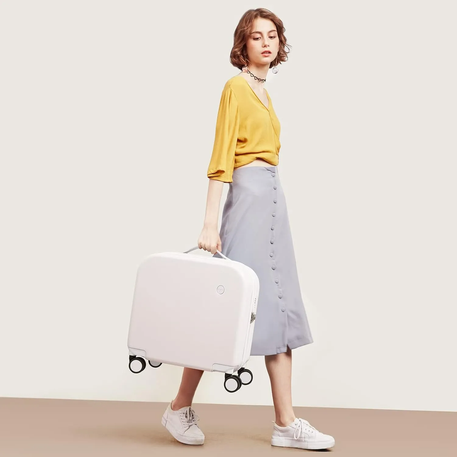 Carry on Luggage, Mixi Suitcase Spinner Wheels Luggage Hardshell Lightweight Rolling Suitcases PC with Cover & TSA Lock for Business Travel