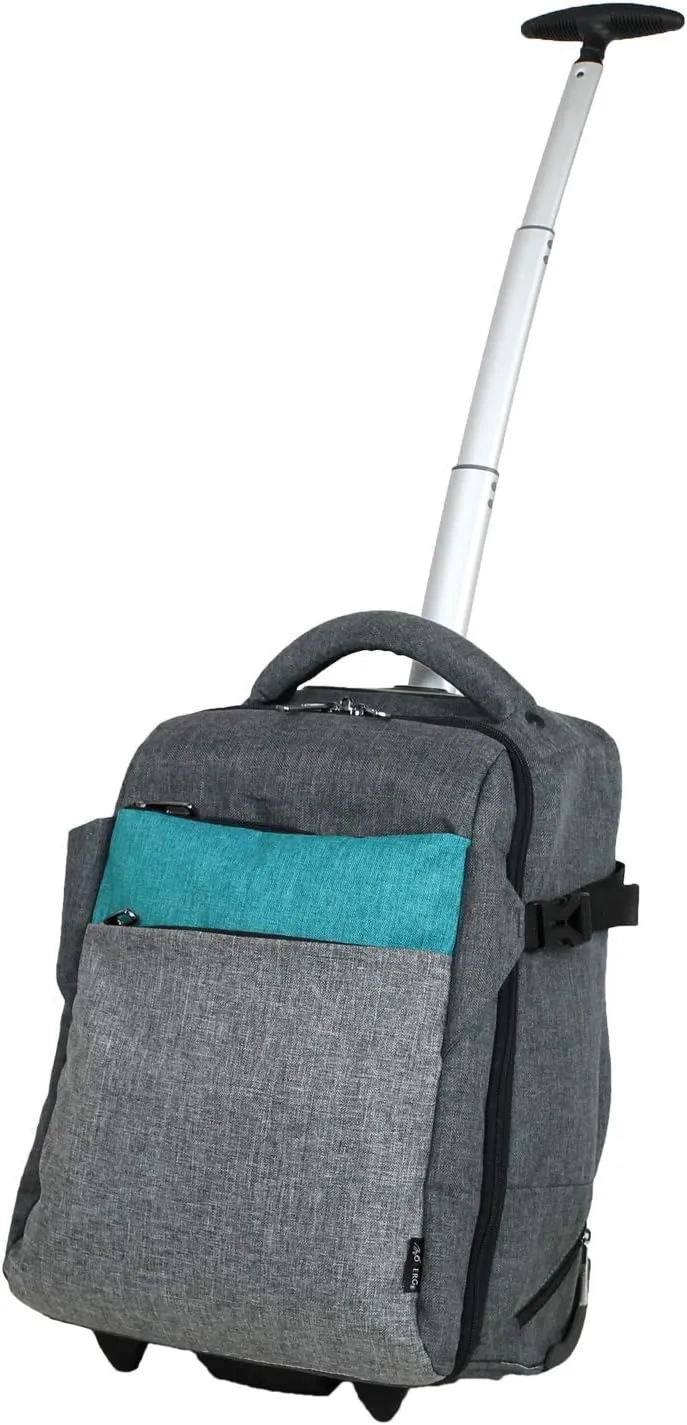 Carry On Rolling Backpack with Wheels [81-76022-12](Medium Gray)