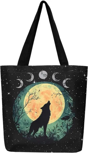 Cartoon Animal Canvas Tote Bag 19.7x5.1 Inch Adults Shoulder Handbags for Shopping Gym