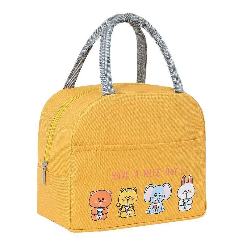 Cartoon Bento Bag 1PC 4Colours 22x13x19cm Thermal Insulated