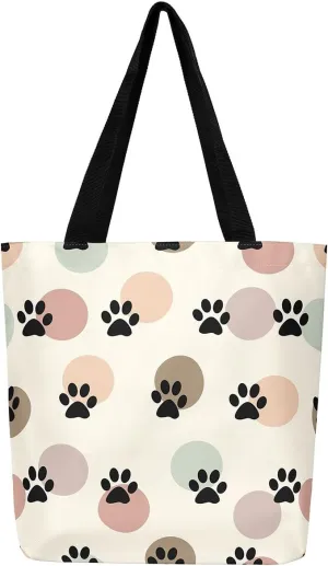 Cartoon Canvas Tote Bag 19.7x5.1 Inch Cute Decor Shoulder Handbags for Shopping Gym