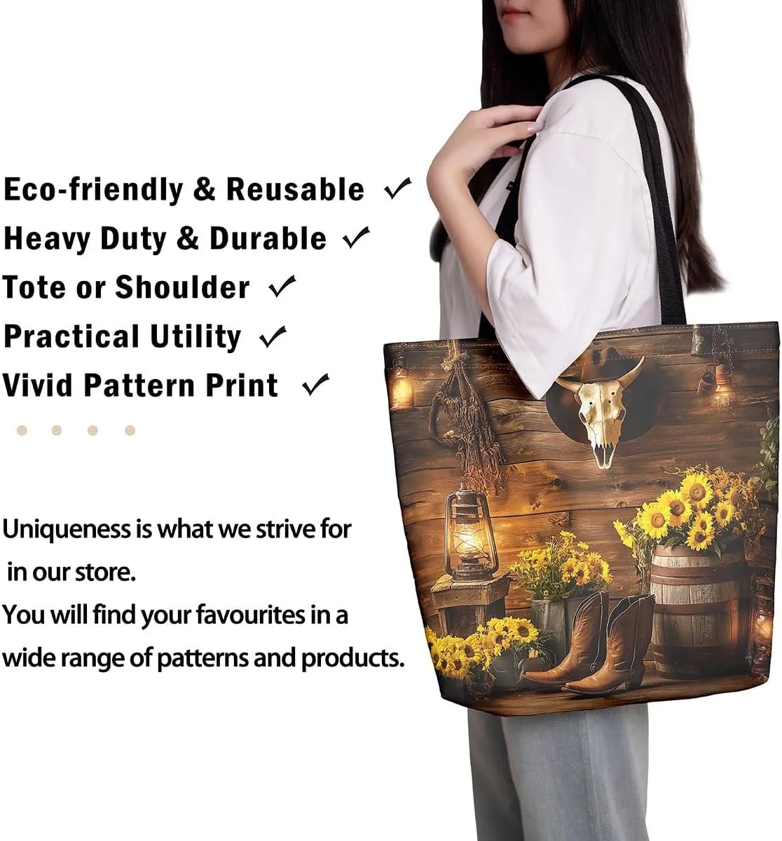 Cartoon Canvas Tote Bag Aesthetic for Women Girls,Cute Animals Reusable Grocery Handbag